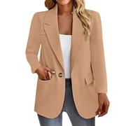 Generisch Blazer Oversize Blazer Negro Algodón, Modern, Longblazer Elegante, Chaqueta de Traje, Tallas Grandes, Chaqueta Blazerjacke Business Sakko Con Bolsillos Mujer Blazer Knopfleiste