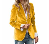 Generisch Blazer - Traje de negocios para mujer, elegante, chaqueta de solapa, elástica, deportiva, ligera, con bolsillos, color liso, solapa, chaqueta festiva, corte ajustado, ropa exterior, R