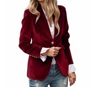 Generisch Blazer - Traje de negocios para mujer, elegante, chaqueta de solapa, elástica, deportiva, ligera, con bolsillos, color liso, solapa, chaqueta festiva, corte ajustado, ropa exterior, R RD1
