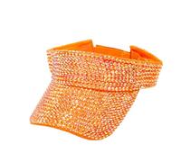 Generisch Bling Rhinestone - Gorra deportiva ajustable para verano, unisex, naranja, Talla única