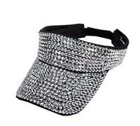 Generisch Bling Rhinestone - Gorra deportiva ajustable para verano, unisex, plata, Talla única