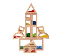 Generisch Bloques de construcción para niños | 15 piezas STEM Madera Surtido Juego educativo, asignación de colores y bloques de apilamiento | para Navidad, cumpleaños, ideas de regalo para el hogar