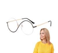 Generisch Blue Light Blocking Glasses, Retro Round Halfframe Eyewear, 5.51x2.17x1.77 inches Anti-Eye Strain Computer Glasses for Students, Drivers, Reading, Travel, Work, Family Use