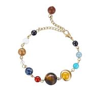 Generisch Blue Message Varios Inoxidable Joyas Eight Planets Pulseras Feel The Vastness And Of The Universe Ancho Natural Pulsera Mamá Mujeres Joyería, talla única, Zinc alloy