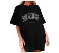 Generisch Blusa de las mujeres O cuello rave top señoras, Negro , L