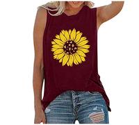 Generisch Blusa para mujer estampado Daily Basic Tank Top Vestido Calavera, rojo, XXL
