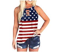 Generisch Blusa sin mangas para mujer, informal, para el tiempo libre, el día a día, con ajuste cómodo, diseño moderno, azul, M