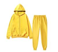 Generisch Blusas italianas Leisure Winter Fleece Plush Women Suits Unicornio Traje, amarillo, M