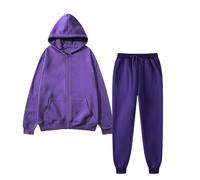 Generisch Blusas italianas Leisure Winter Fleece Plush Women Suits Unicornio Traje, morado, M