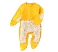 Generisch Body de bebé Mop infantil gateando para limpieza del suelo, traje de juego de rol para manga larga, mono de una pieza, ropa de invierno, amarillo, 12-18 meses