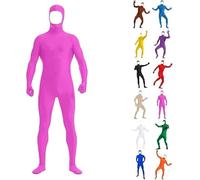 Generisch Body de cuerpo entero, unisex, con cara abierta, para mujer, hombre, naranja, verde, traje divertido para adultos, carnaval, cosplay, mono de cuerpo completo, 140-190 cm