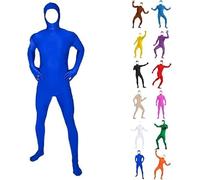 Generisch Body de cuerpo entero, unisex, con cara abierta, para mujer, hombre, naranja, verde, traje divertido para adultos, carnaval, cosplay, mono de cuerpo completo, 140-190 cm