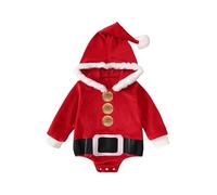 Generisch Body de manga larga para bebé, disfraz de Navidad My First Christmas Outfit Baby Merry Christmas, rojo, 0-6 Meses