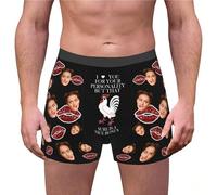 Generisch Body Fit Ropa Interior Hombre Funny Photo Custom Underwear Briefs for Husband Hombre Pantalones Cortos Retro Negro, Negro , L