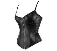 Generisch Body para mujer, estilo punk, con tirantes, Negro , XXL