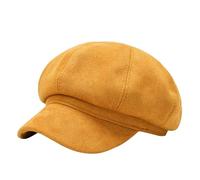 Generisch Boina monocromática con ocho campos para caras pequeñas versátil moda diaria, amarillo, talla única