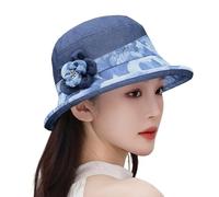 Generisch Boina turquesa sombrero mujer novia boda iglesia fiesta de té ala ancha verano sombrero de sol damas al aire libre elegante temperamento sombrero de sol grueso cálido boina, marine, M
