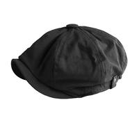 Generisch Boinas para periódico, gorro de lengua, modelos para hombre y mujer, gorro ajustable, gorro de periódico retro británico, compatible con casco de moto, Negro , Talla única