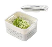 Generisch Boîte Conservation Réfrigérateur - 3L 7.2L ABS - Bac Drenage Compartimenté | Récipient Fruits Légumes Portable | Organizador Alimentaire Pique Nique Camping Cuisine Fraîcheur Durable