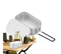 Generisch Boîte Repas en aluminio Avec Poignée Pliante - Contenant Alimentaire Portable et Léger Pour Camping, Bureau & Randonnée | Couvercle Inclus
