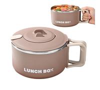 Generisch Bol À Nouilles - Cuiseur À Nouilles Instantanées en Acier Inoxydable De 1200 ml, Boîte À Déjeuner Portable, Taza À Soupe Avec Couvercle, Bol De Style Japonais, Maison, Cuisine, Dortoir, C