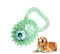 Generisch Bolas chirriantes para perros - Pelota para perros con balón de fútbol en el interior, juguete masticable de goma con un mango - para interior y exterior, enriquecimiento del juego de