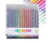 Generisch Bolígrafos de gel con purpurina - Juego de 18 colores | Bolígrafos de gel Reposaltrust con purpurina para pintura para adultos, bricolaje, álbumes de recortes, escritura, arte, bricolaje