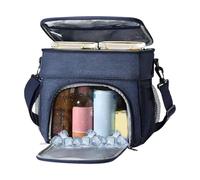 Generisch Bolsa de almuerzo aislada, organizador con compartimento para , 27 x 18 x 29 cm, portátil para , familiares, niños, niñas, estudiantes, negro, gris, azul marino