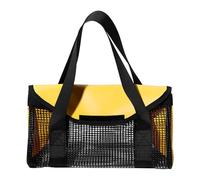 Generisch Bolsa de cebo para pesca, almacenamiento de malla portátil con asa, bolsa de aparejos de pesca, para lago, río, noche, mañana, mar, amarillo, ver descripción, Ver descripción