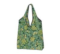 Generisch Bolsa de la compra de tela con estampado floral Art Nouveau portátil, 64 x 38 cm, Color10, small, One Style