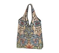 Generisch Bolsa de la compra de tela con estampado floral Art Nouveau portátil, 64 x 38 cm, Color13, small, One Style