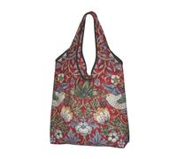 Generisch Bolsa de la compra de tela con estampado floral Art Nouveau portátil, 64 x 38 cm, Color16, small, One Style
