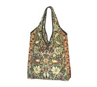 Generisch Bolsa de la compra de tela con estampado floral Art Nouveau portátil, 64 x 38 cm, Color3, small, One Style
