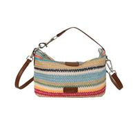 Generisch Bolsa de paja vintage Boho Tote con correa ajustable para el | bolso casual de hombro y embrague para damas vacaciones compras viajes citas teléfono lápiz labial gafas de sol