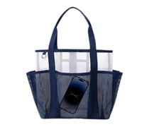 Generisch Bolsa de transporte de malla, portátil, plegable, bolsa de playa, para verano, vacaciones, viajes, natación, camping, barco, picnic, parque, piscina, azul marino, Siehe Beschreibung