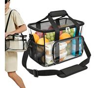 Generisch Bolsas de almuerzo transparentes para el trabajo | 30,5 x 22,8 x 22,8 cm cremallera impermeable gran capacidad | portátil para bebidas | para 24 latas de eventos deportivos camping