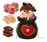 Generisch Bolsas de punto navideñas | Bolsa de Navidad de tejido de punto - Para almacenamiento de decoración Embalaje con Papá Noel Reno - Para niños y niñas para envolver y, Muñeco de nieve, ver