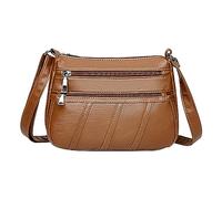 Generisch Bolso bandolera de mujer de moda de color sólido con gran capacidad y juego de cuchillos de mensajero, marrón, talla única