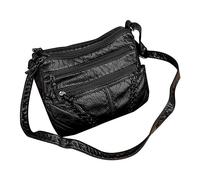 Generisch Bolso bandolera de mujer de moda de color sólido con gran capacidad y juego de cuchillos de mensajero, Negro , talla única
