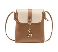 Generisch Bolso bandolera de mujer decoración de ciervo de moda nuevo patrón práctico correa bandolera leggins con bolsillos negro calidad, marrón, talla única