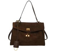 Generisch Bolso de ante para mujer, bolso de gamuza, bolso grande, bolso de mano, bolso de hombro, para la universidad, escuela, trabajo, viajes, compras, marrón, Wie dargestellt