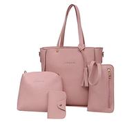 Generisch Bolso de las señoras Cuatro Bolsas Crossbody Bolsas Tote Hombro Cuatro Mujeres Bolso Conjunto, Rosa., talla única