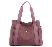 Generisch Bolso de lona para mujer, multibolsillo, retro, informal, bolso de hombro con asa superior, chaleco con bolsillos para niños, morado, talla única