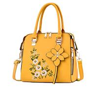 Generisch Bolso de mano bordado de moda para un simple hombro bandolera de mediana edad para hombre (amarillo, talla única)