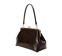 Generisch Bolso de mano con cierre de beso, de piel sintética, bolso de hombro de viaje, para mujer, diario, compras, trabajo, escuela, viajes, ocio, Café oscuro., Siehe Beschreibung