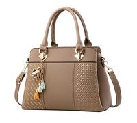 Generisch Bolso de mano para mujer Bolso de mano para mujer, bolso bandolera espacioso de cuero para tiempos malos (caqui, talla única)