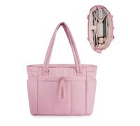 Generisch Bolso de mujer con cremallera, gran capacidad y correa para el hombro, bolsillo para portátil de 15,6 pulgadas y bolsa para botella de agua de 1,2 litros, ideal para el trabajo, la escuela y