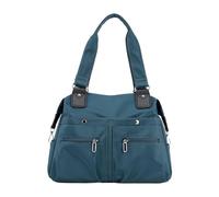 Generisch Bolso de viaje de moda, bolso de tela de nailon ligero, bolso bandolera, bolsa de la compra versátil, bolso de hombro, libro de costura con patrón de costura bolsillos, azul, talla única