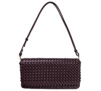 Generisch Bolso hobo de media luna tejida para mujer, de piel sintética, bolso cruzado con asa superior (borgoña)