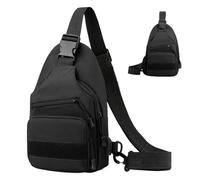 Generisch Bolso para hombre, portátil de viaje y senderismo en el pecho, de almacenamiento deportiva ajustable para escalada, camping, uso diario, Negro, Siehe Beschreibung, Ver